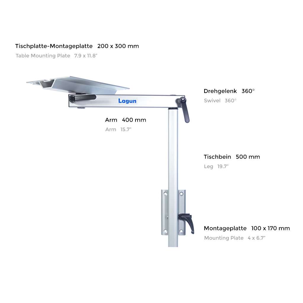 Lagun Tischgestell beschriftet